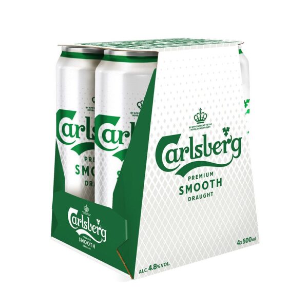Carlsberg Smooth Draught Beer King Can 4-Pack 500ML